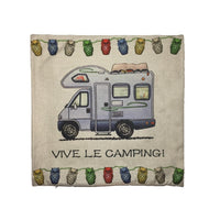 housse coussin vive le camping Classe B motorisé campeur happy camper
