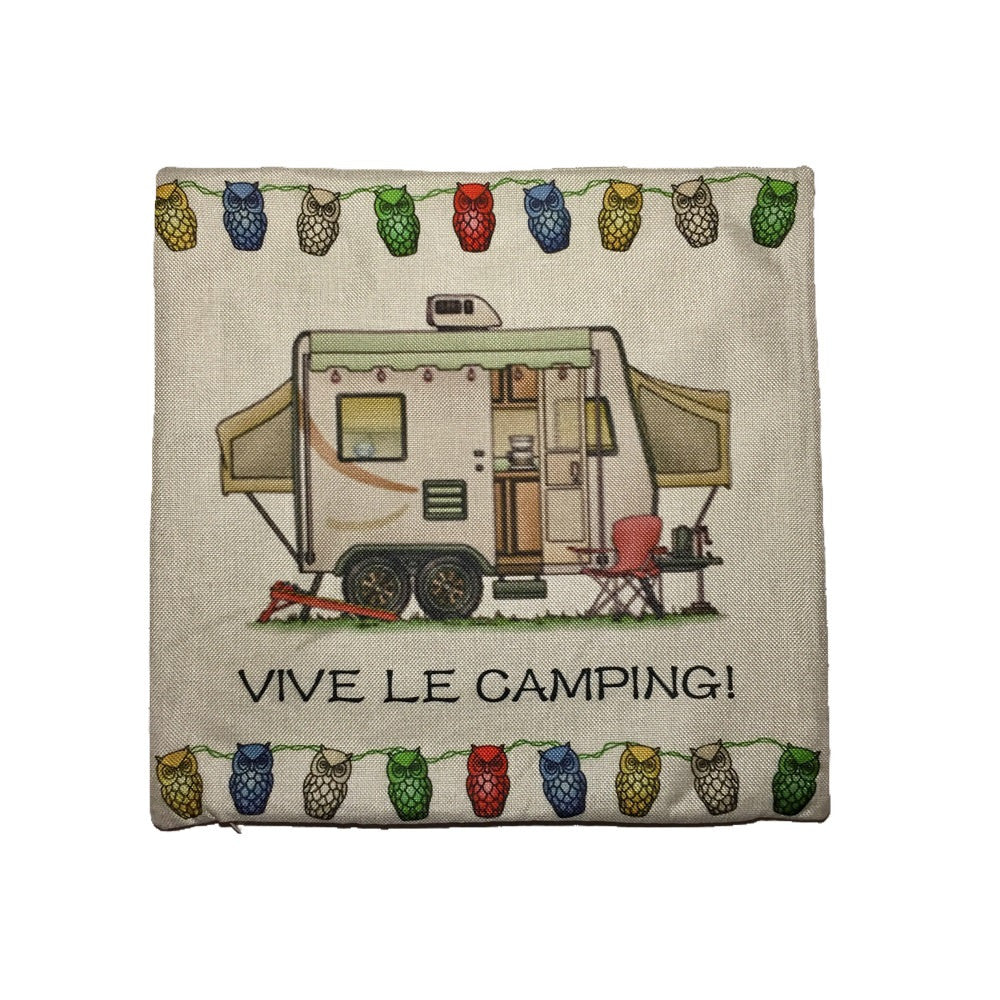 housse coussin vive le camping roulotte hybride happy camper