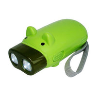 lampe de poche à dynamo cochon vert